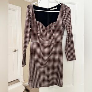 Abercrombie & Fitch | Checkered Plaid Dress in burgundy and brown | S